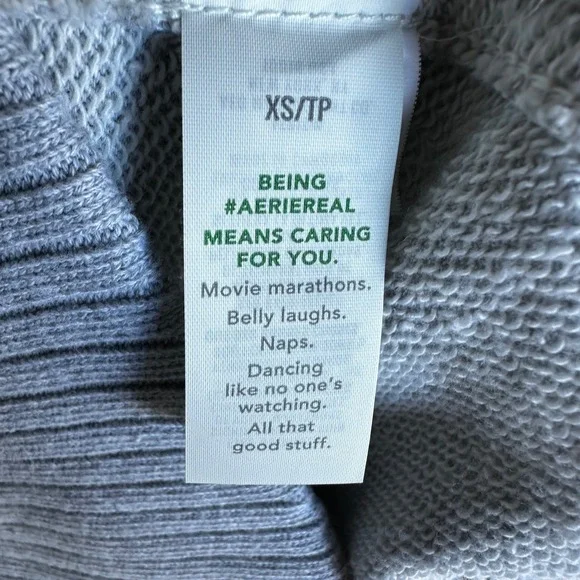 Aerie Sweater Cardigan Oversized V-Neck Button Front French Terry Grey Size XS - Picture 6 of 9